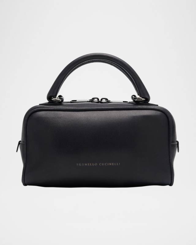 Medium Glossy Napa Boston Top-Handle Bag
